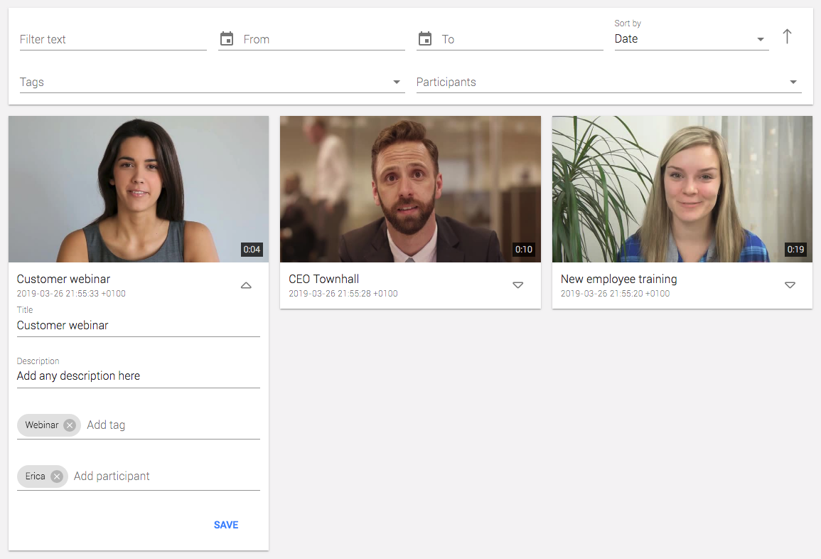 New video library user interface